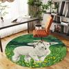 1PC White Lamb Round Chair Mat Area Rug - Non-Slip, Floor Mat for Office, Bedroom, Home Decor Christmas Gift C0528057