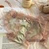 Female Summer Thin Sexy Lace Bow Pure Desire Satin Breathable High Split Low Waist Triangle Briefs