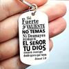 Creative Minimalist Keychain Spanish Key Pendant Metal Stainless Steel Laser Key Ring Stainless Steel Keychain for Backpack Bag Pendant