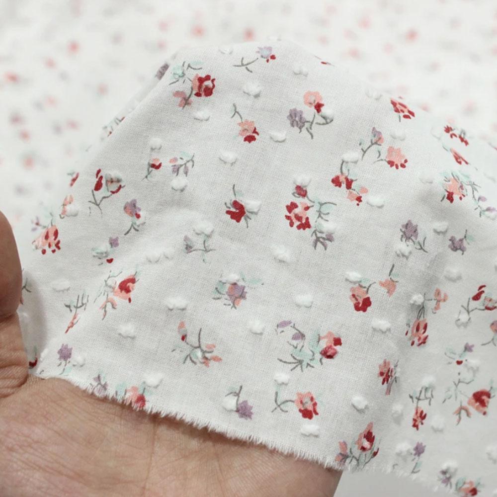 150CM Wide Pink Rose Flower Jacquard 100% Pure Cotton Fabric For Kids And Women's Clothes Household Handmade Cloth DIY Fabrics