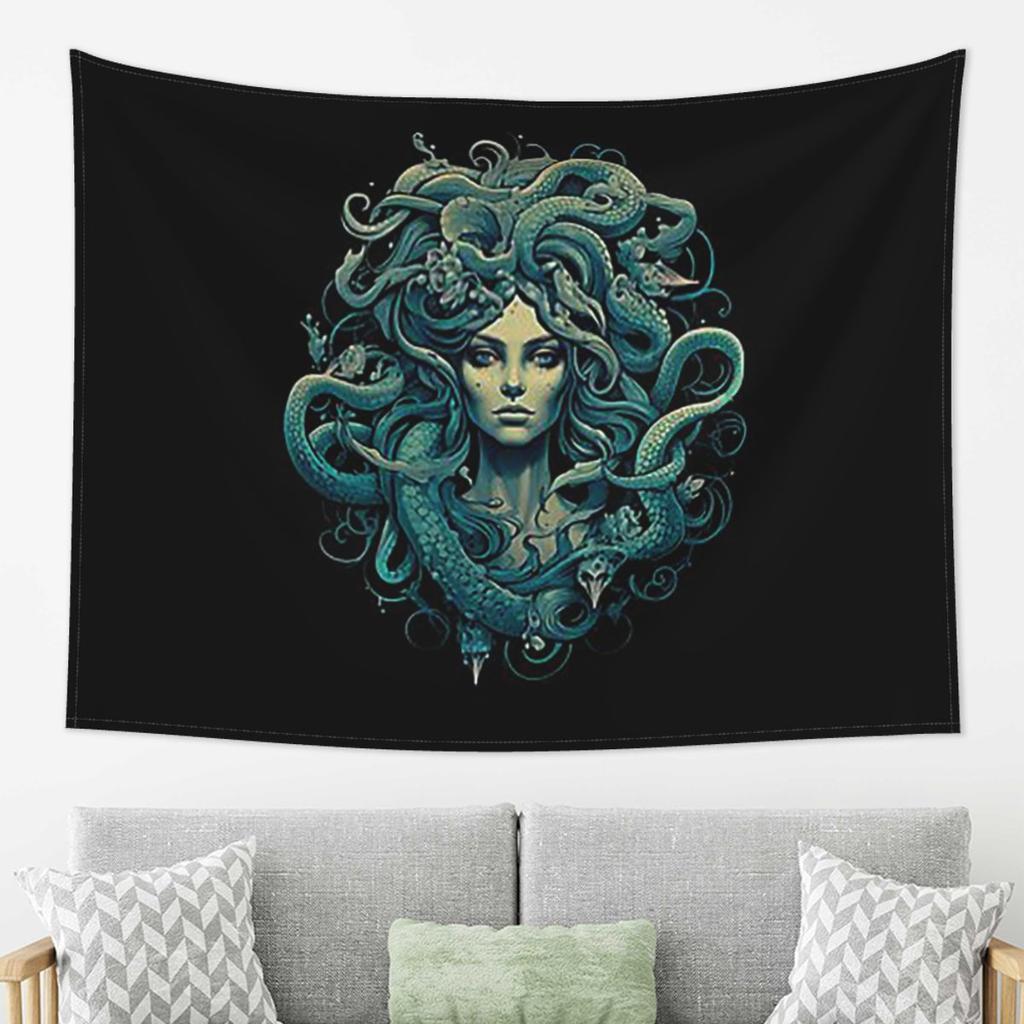 Ancient Greece Medusa Gorgon Vintage Style Tapestry Decoration Art Aesthetic Tapestries for Bedroom Home Wall Cloth Wall Hanging