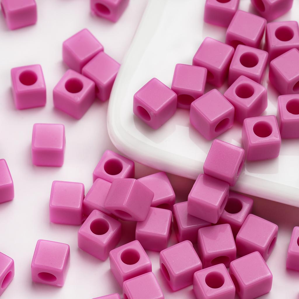 100pcs/lot 7mm Colorful Square Spacer Acrylic Beads For DIY Jewelry Making Beads Necklaces Bracelets Handicrafts Accessories