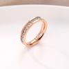 Titanium Steel Single Double Row Full Diamond Stainless Steel Couple Rings Personality Starry Sky Ring