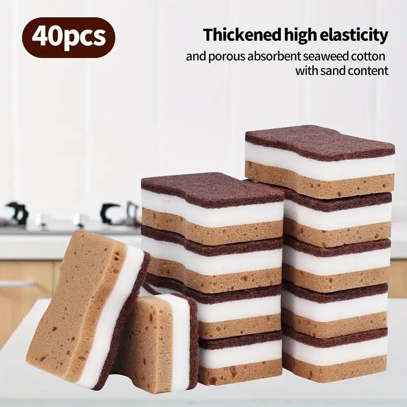 10 buc Bureți de Curățat cu Alge Marine cu Trei Straturi, Bureți de Spălat Vase, Bureți de Bucătărie, Super Absorbenți, Unelte de Curățat, Perii de Curățat Bucătăria.