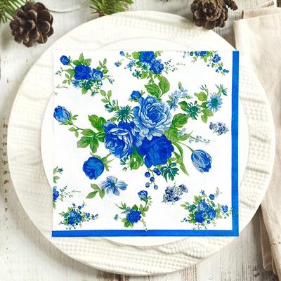20pcs/Pac 33*33cm 2-Ply Disposable Party Napkin Floral Pattern