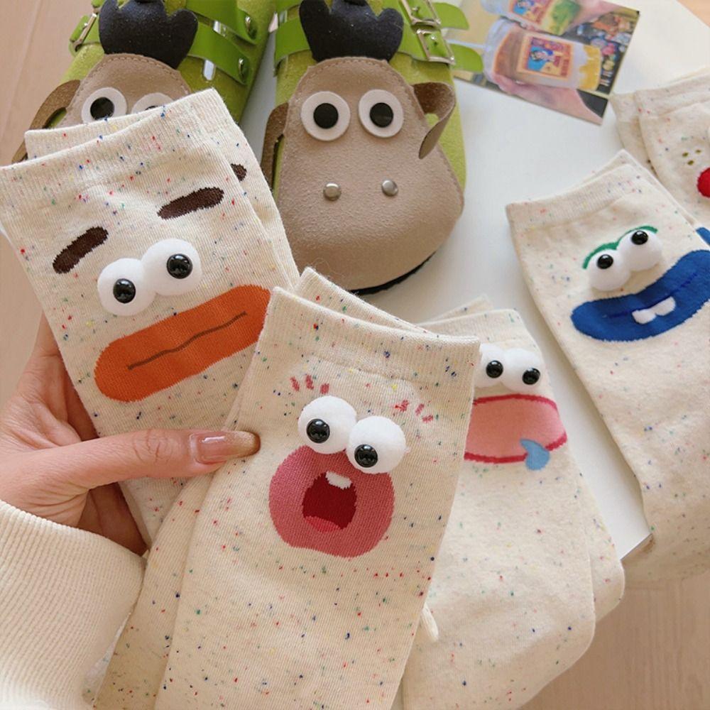 Ugly Big Mouth Mid-tube Socks Big Eyes Sports Socks Cute Funny Middle Tube Sox