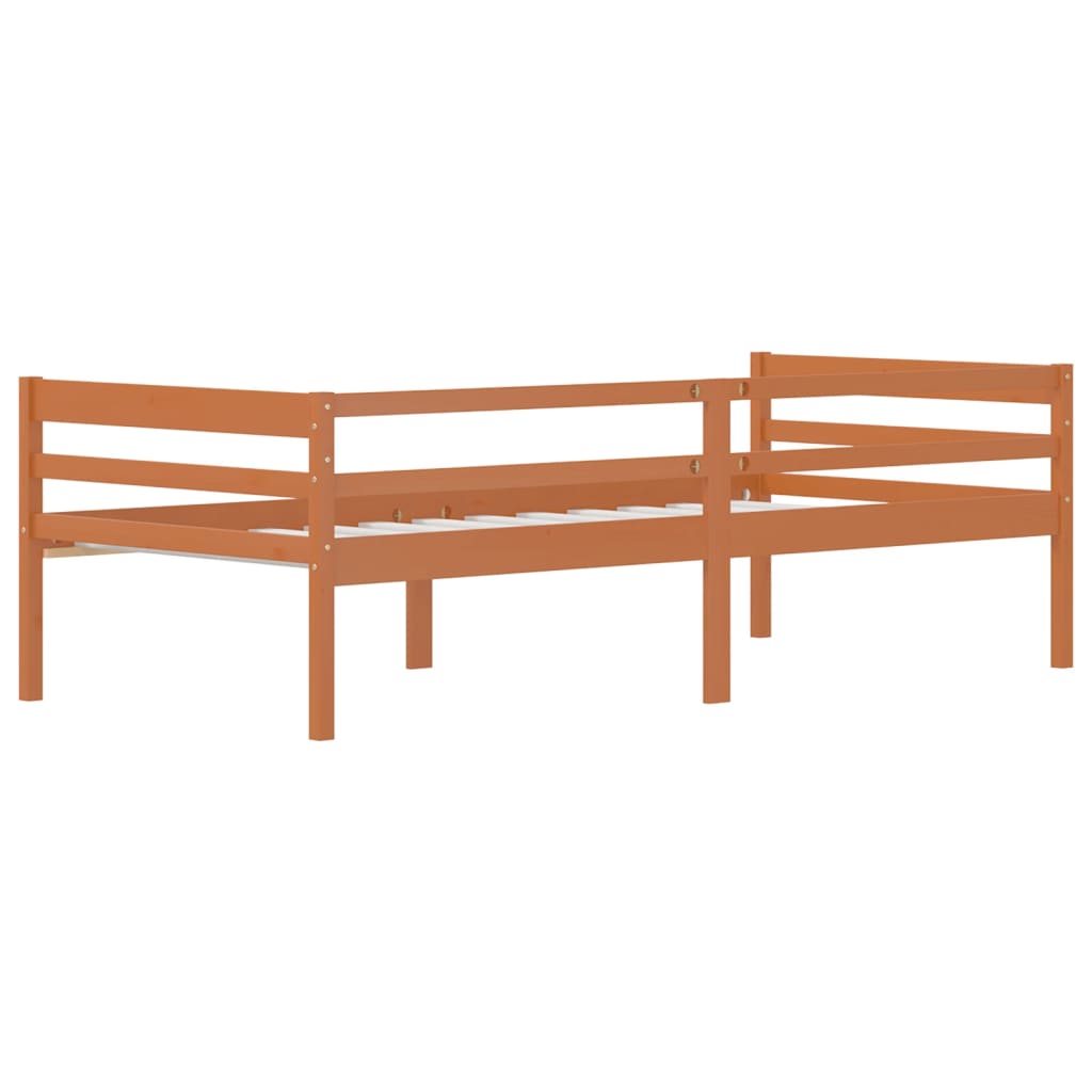 Vidaxl Bed Frame, Honey Brown, Solid Pine Wood, 90 X 200 Cm