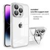 Luxury Metal Camera Protection Shockproof Armor Case For iPhone 14 13 12 11 Pro Max Folding Bracket 2in1 2023 Transparent Cover