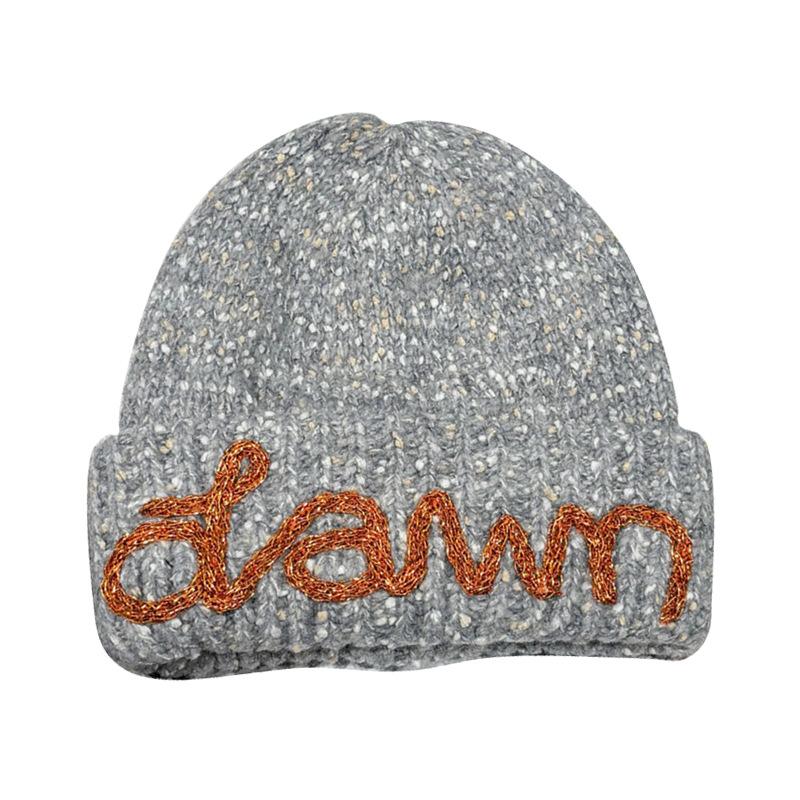 

Осень и зима вязаная шапка со стразами большой окружности головы шапка-пуловер защита ушей шерстяная шапка головной убор модная теплая универсальная шапка от холода 52-56cm серый