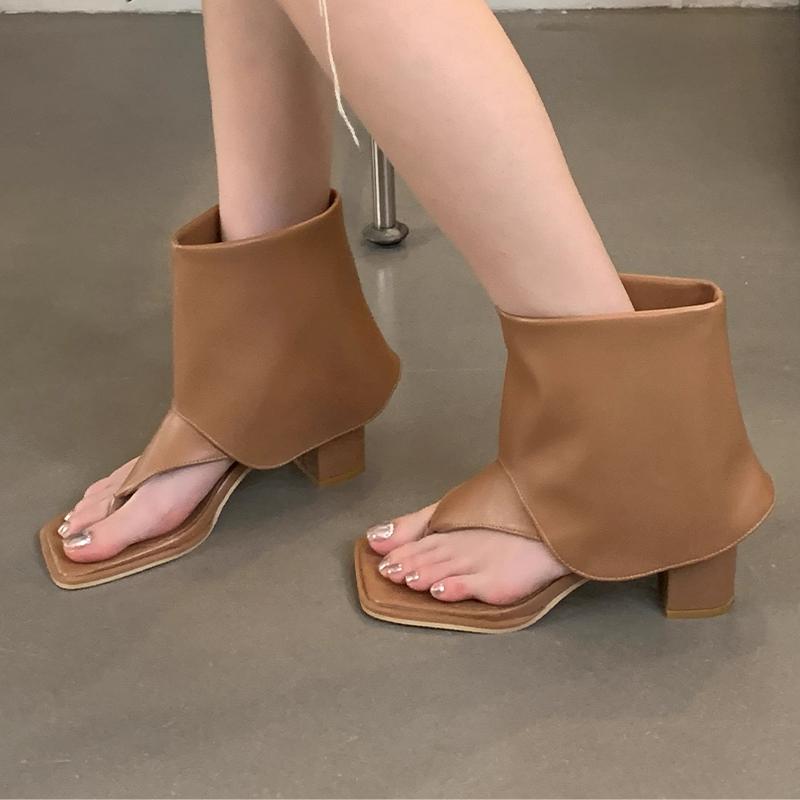 Ankle Women Sandals High Heels Clip Toe Shoes Designer Summer Dress Pumps 2025 New Chunky Cool Boots De Mujer Zapatos