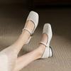 Fashion 2024 Autumn New Soft-soled Solid Color Mary Jane Women's Fashion Buckle Flats