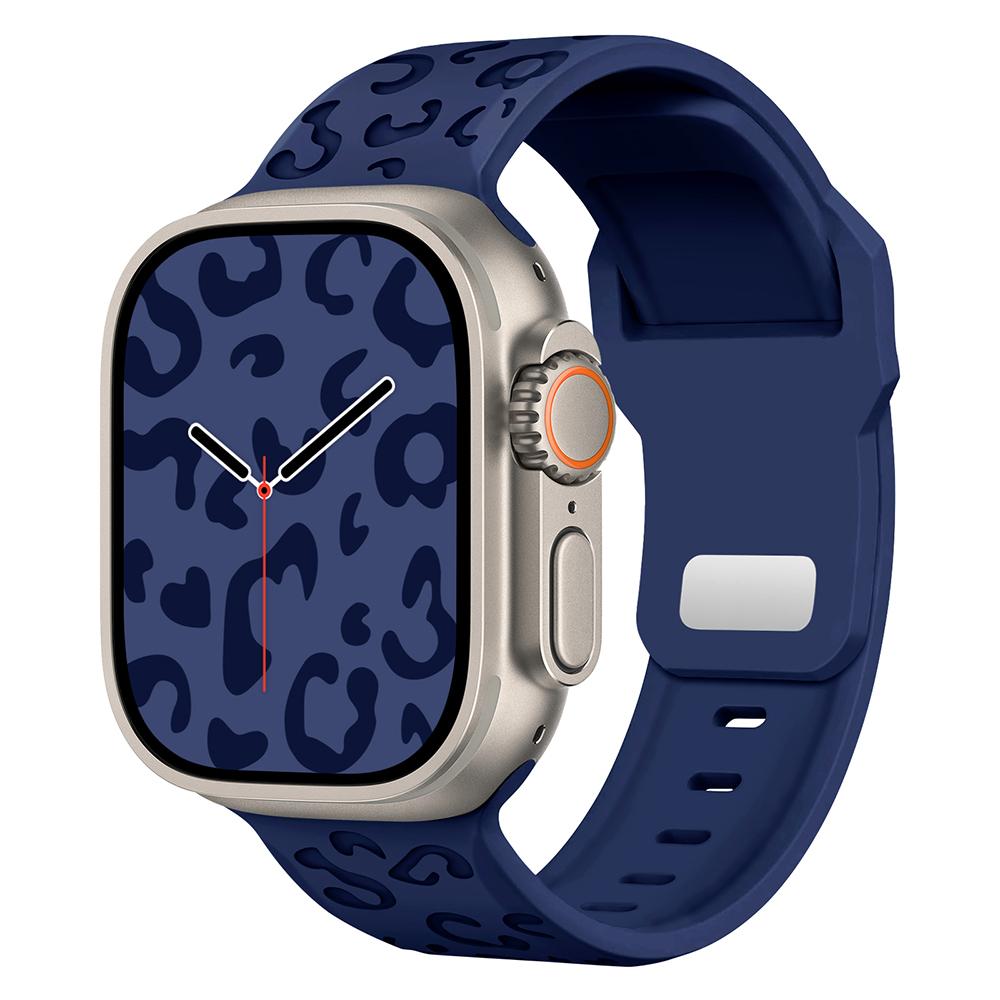 

Гравированный силиконовый ремешок для Apple Watch Band Ultra 2 49 мм 45 мм 44 мм 42 мм 41 мм 38 мм 40 мм Браслет для Iwatch Series 9 8 7 6 SE 5 4 For 38mm 40mm 41mm темно-синий