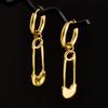 Golden Exquisite Sword Cross Star Hoops Earring Fashion Natural Shell Stainless Steel Earrings For Women Men Accessories Jewelry