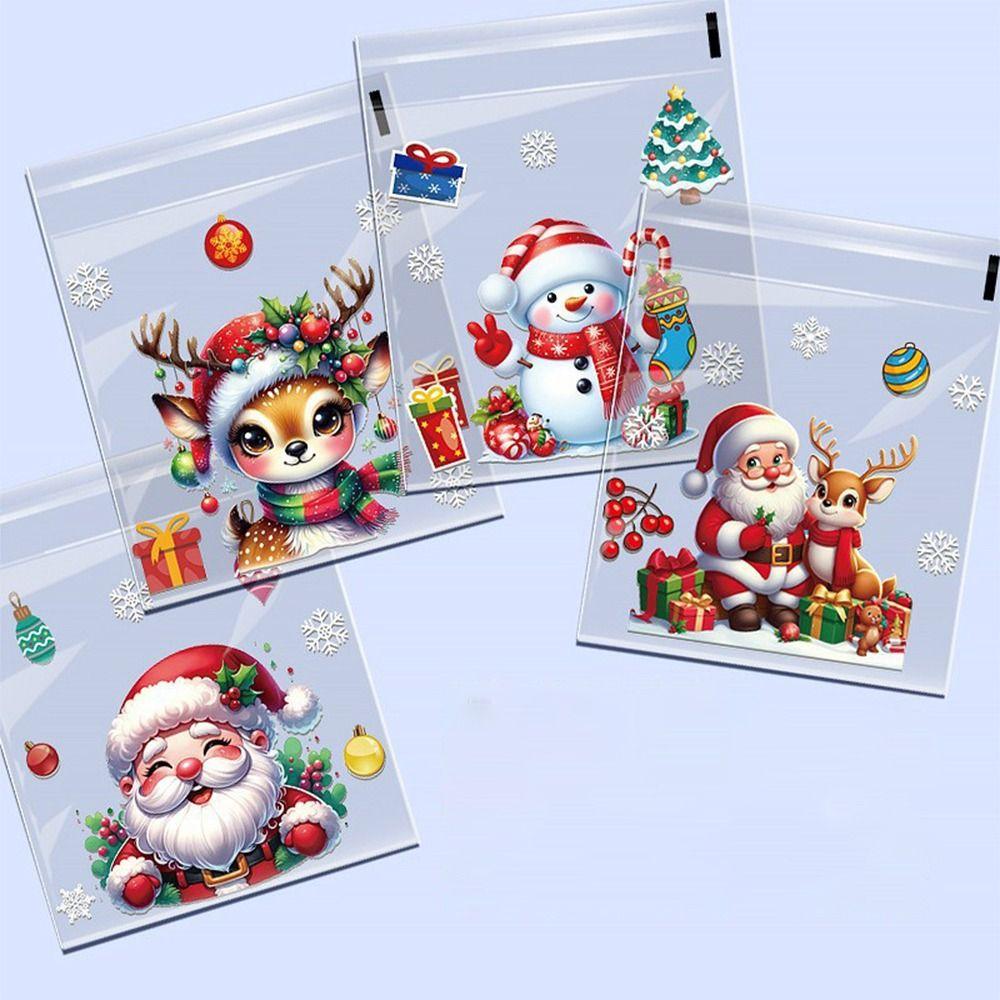 100PCS Snowman Christmas Candy Bag Plastic Packaging Cookie Bags Kids Gifts Packaging Bag  for Xmas