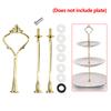 2/3 Tier Cake Stand Afternoon Tea Wedding Plates Party Tableware Golden/Silver Tier Cake Plate Stand Cupcake No Plate Zinc Alloy