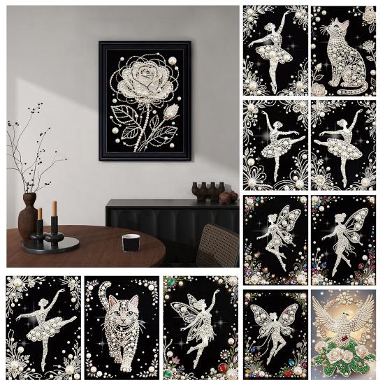 DIY Parel Schilderen Kit 3D Kunstparel Ambacht Bloemen Fee Balerina Ontwerpen Muurkunst Ambachtskit voor Volwassenen Huis Woonkamer Slaapkamer Decoratie