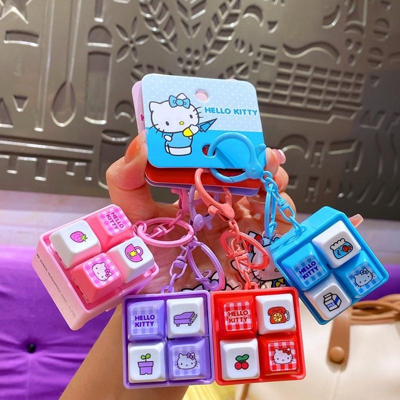 *Sanrio Hello Kitty Κουμπί Φωνής Μπρελόκ Γάτα Kt Πλήκτρο Πληκτρολογίου Παιχνίδι Ανακούφισης Στρες Χαριτωμένο Κουμπί Πληκτρολογίου Squishy Διακόσμηση Γραφείου Δώρα Γενεθλίων