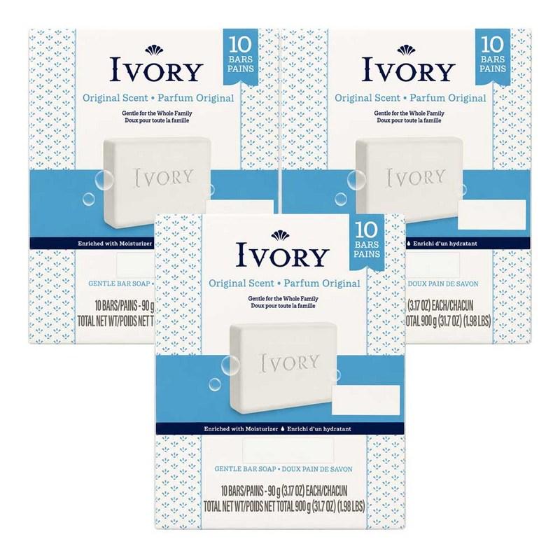 Ivory Original Soap Large Size Mild Cleansing Bar, 90g x 30 pcs