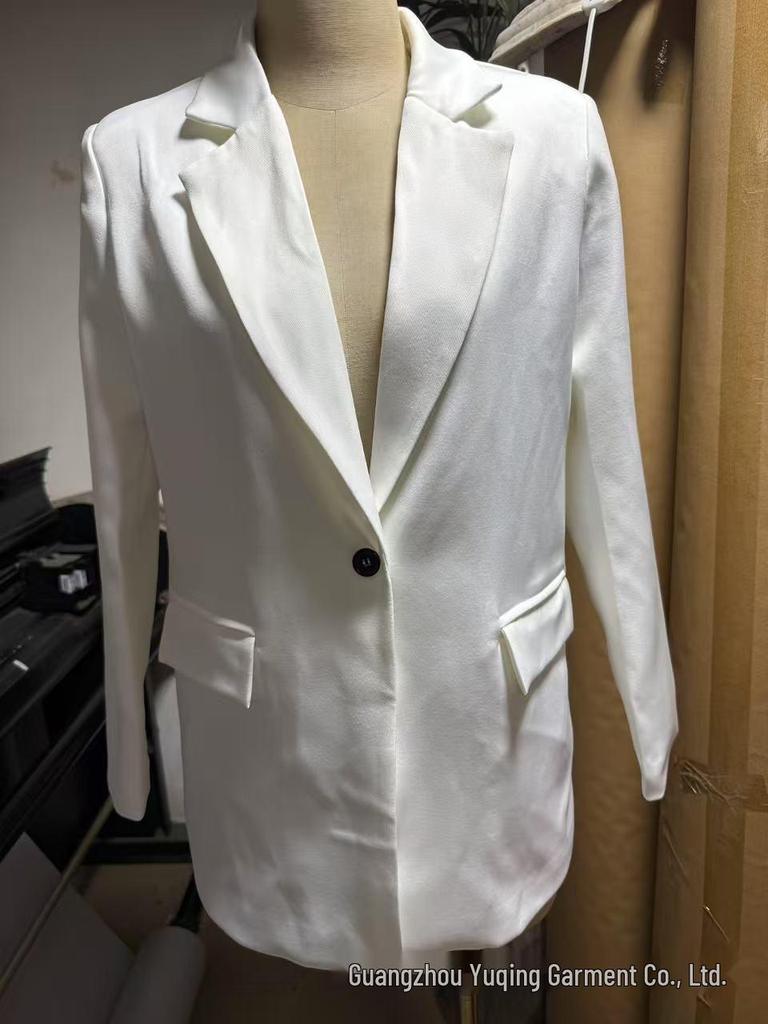 Women's Lightweight Slimming Long-Sleeve Jacket Suit - Comfortable, Loose Fit and One-Button Design