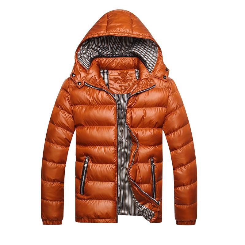 

Black Casual Youth Down Jacket with Detachable Collar, Thickened, Welt Pockets, and Zipper for Autumn & Winter L жовтий