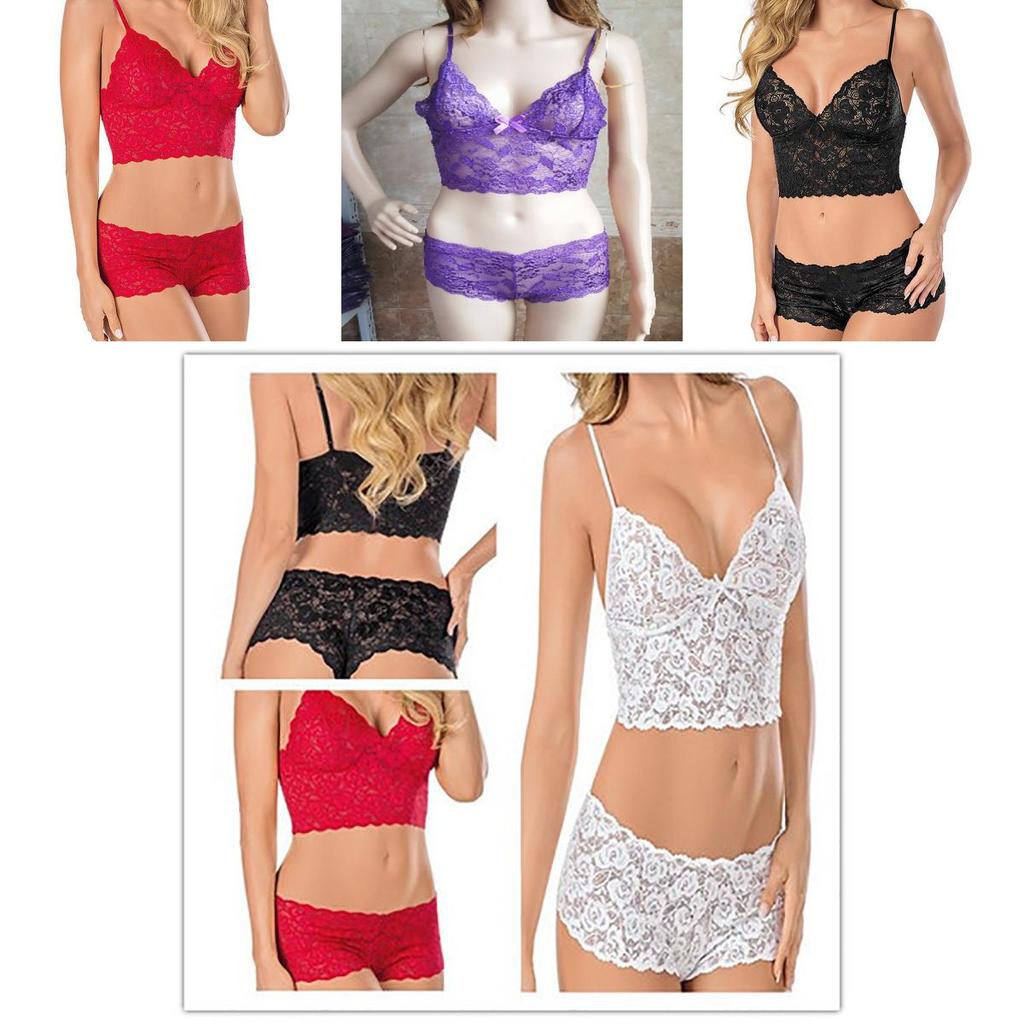 Women Sexy Lingerie Corset Lace Push Up Vest Top Bra And Pant Set Underwear Charm For Elegant Nights