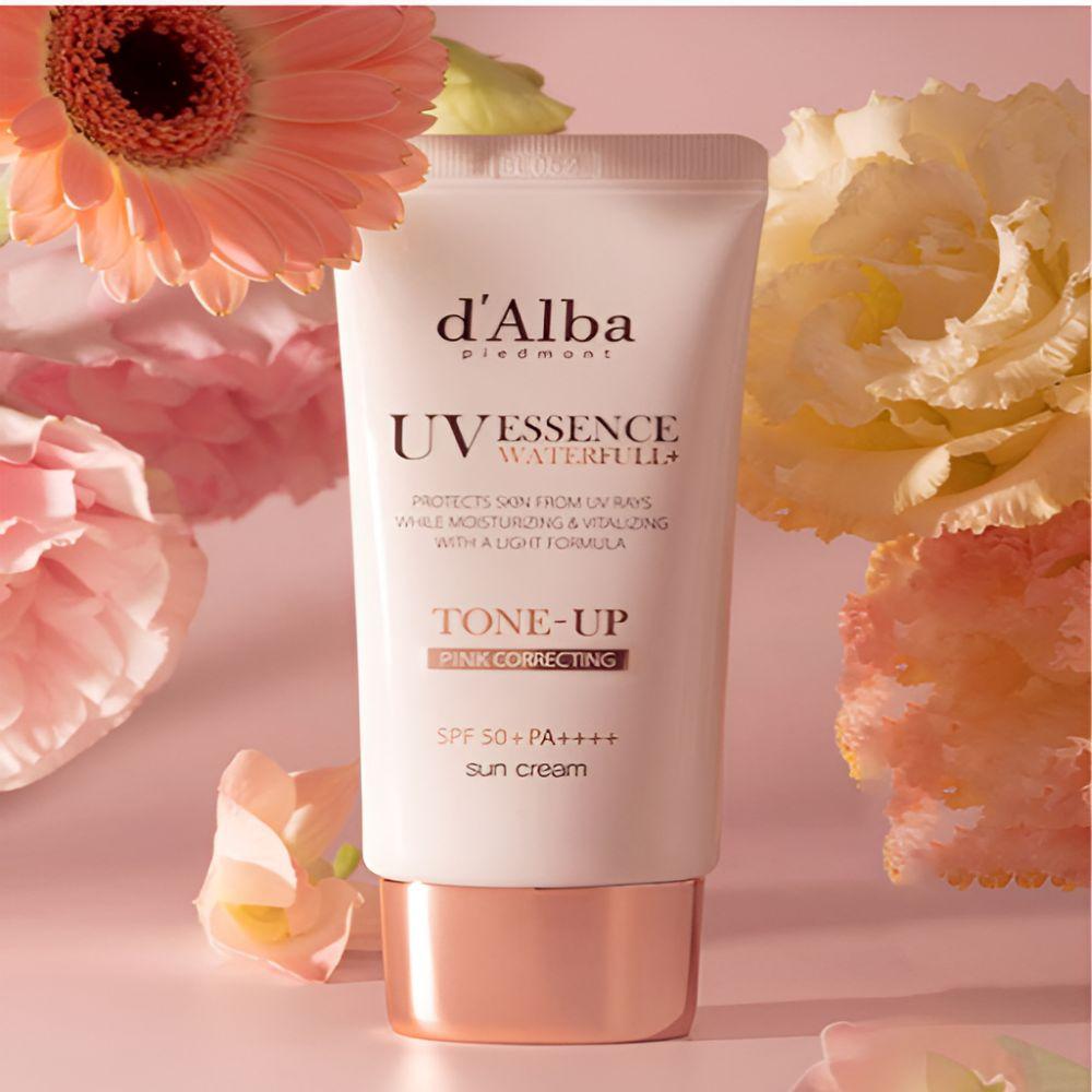 d'Alba Tone-Up Sunscreen 50ml x 2 + Vegan Gel Cleanser 15ml Set Glow Sun