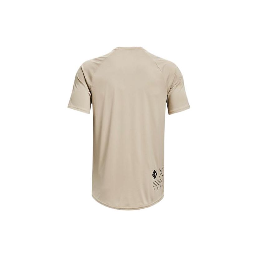 Under Armour Solid Color Training Short Sleeve T-Shirt Men Tops Brown 1370405-290