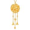 9999 Real Gold 24K Yellow Gold Hydrangea Tassel Necklace Fashion Antique Niche