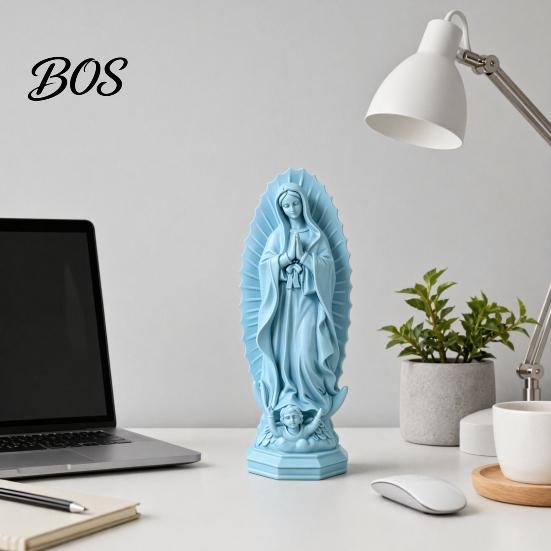 Decorative Religious Sculpture Virgin Mary Statue, Resin Sculpture, Blessed Holy Catholic Statue Mother Figurine for Home Desk Decor Faith Symbol