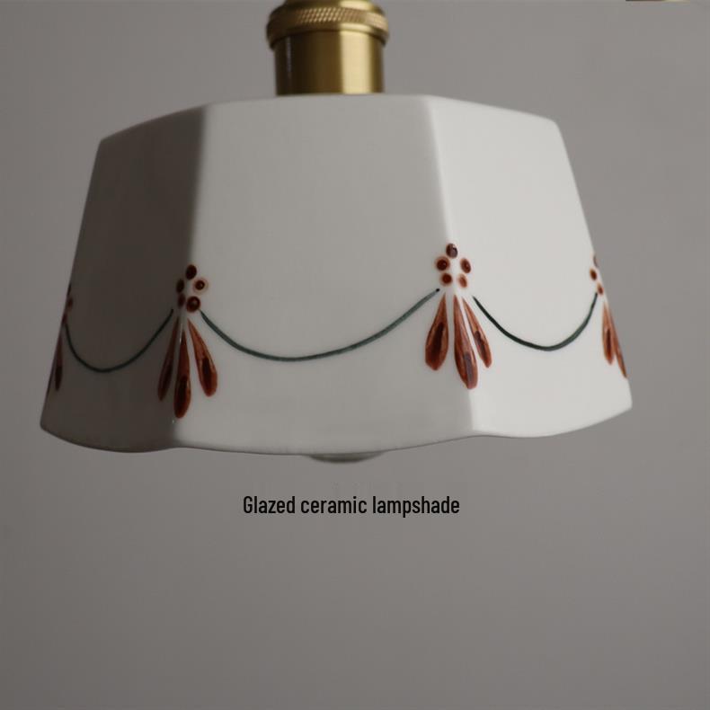 Retro Japanese Brass Glazed Ceramic Pendant Light for Bedroom, Dining, Bar, or Bay Window