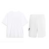 Li Ning American Vintage Round Neck Short Sleeve Elastic Waist Five Point Pants Casual Sports Suit Unisex Suit White AHSU803-1+YKSU157-1