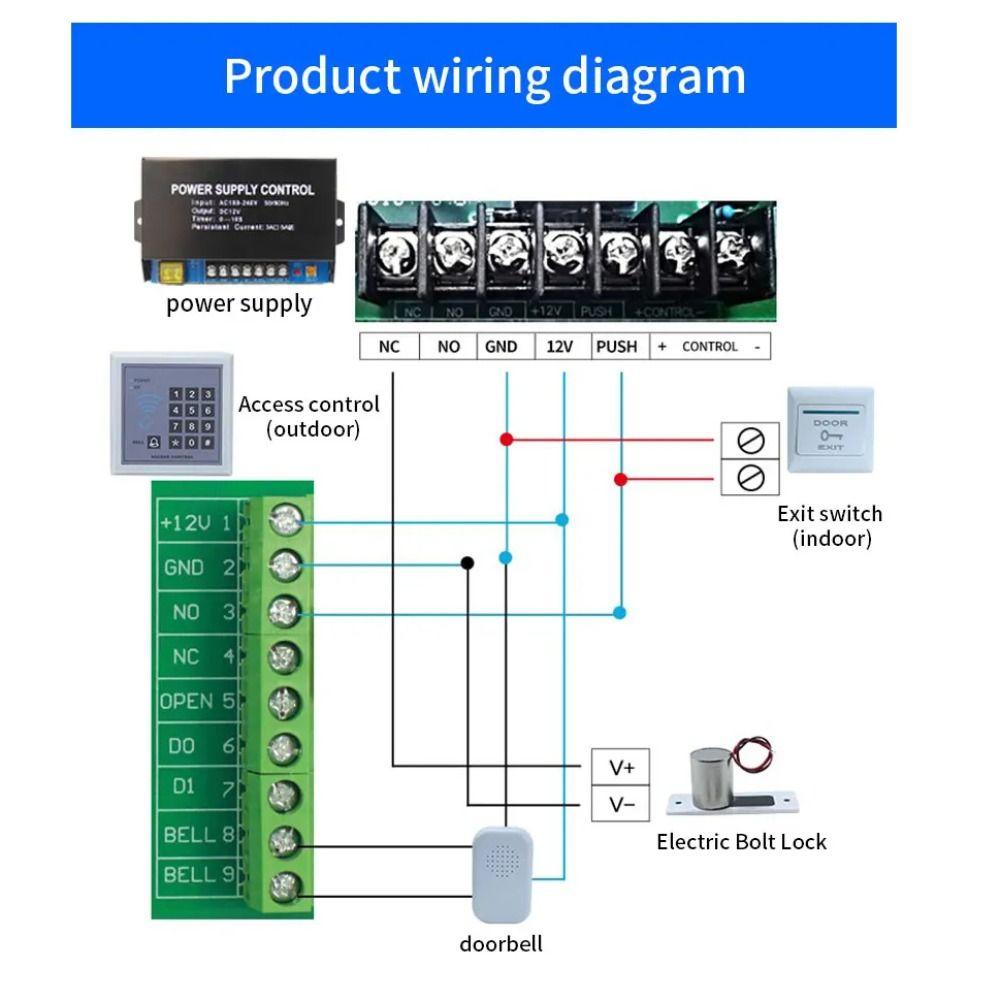 12V Mortise Bolt Locks Embed Install Magnetic Induction Lock Electric Drop Bolt Lock  Door Security