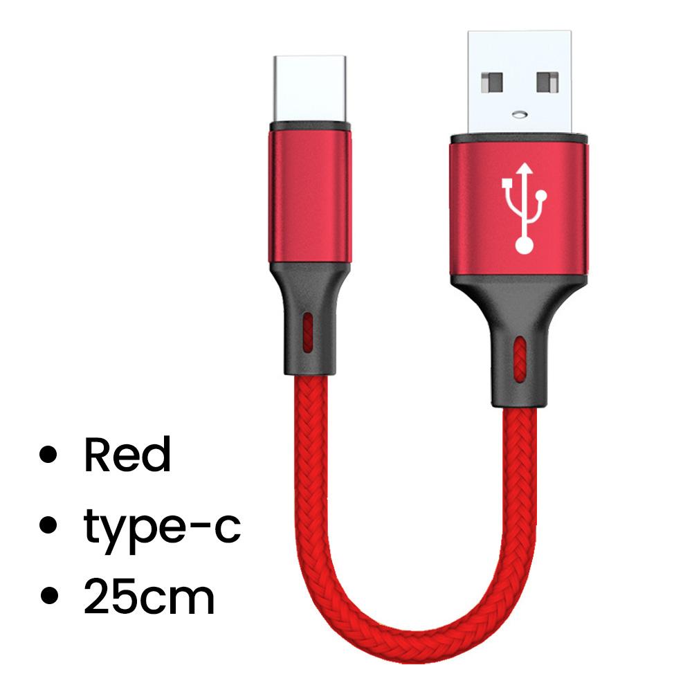 0.25M Short Cable Micro USB Cables Type c Data Cord Fast Charging Portable Wire for Power Bank iPhone 15 Samsung Android Phone