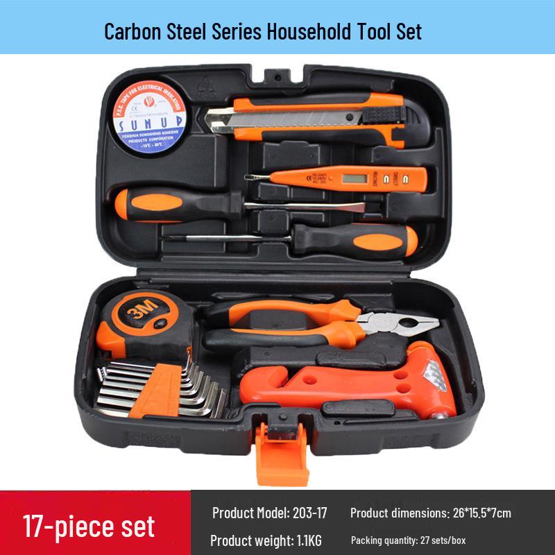 Carbon Steel Hand Tool Kit for Home, Vehicle, and Auto Repair