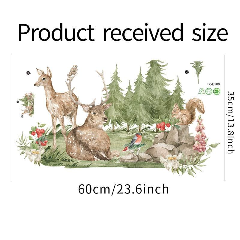 Creative Forest Animal Wall Sticker Squirrel Deer Home Decoration Children's Bedroom Living Room Decoration Wall Stickers Poster