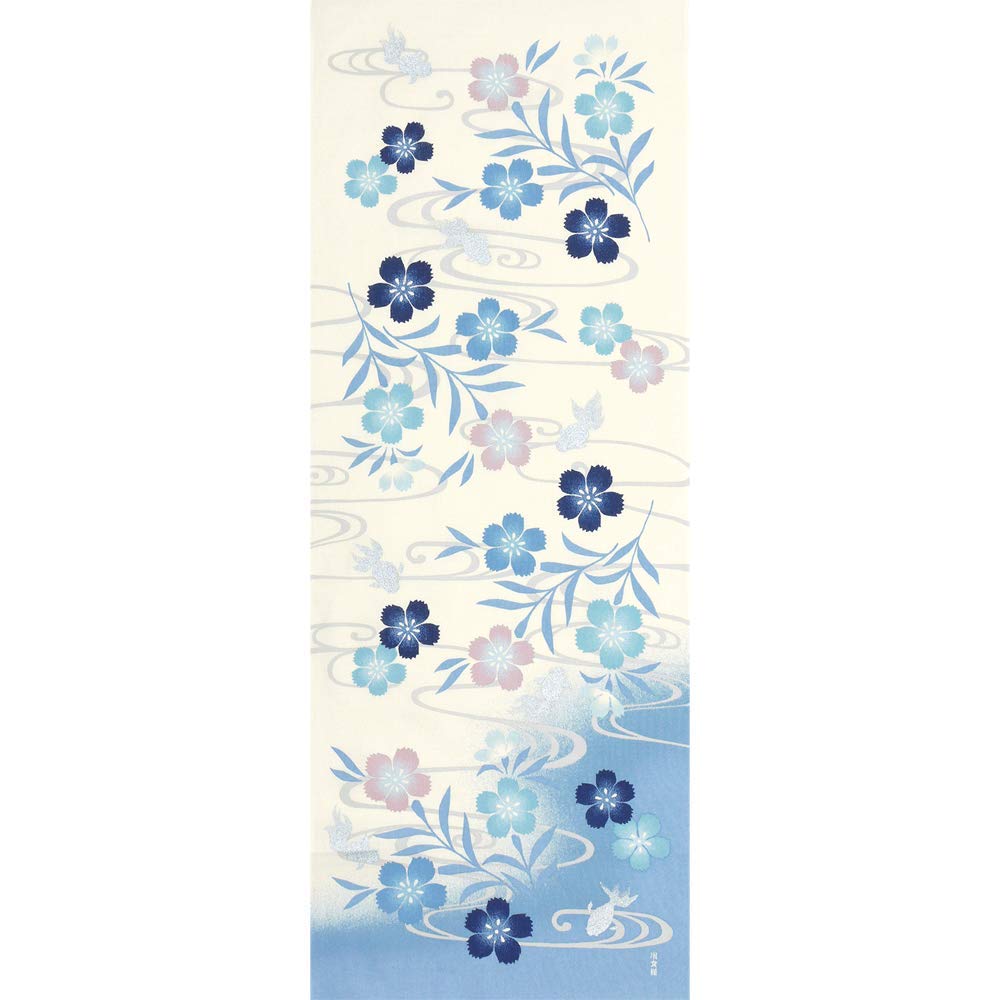 Hamamonyo Picture Tenugui Carnation and Cool Goldfish (hand towel) -