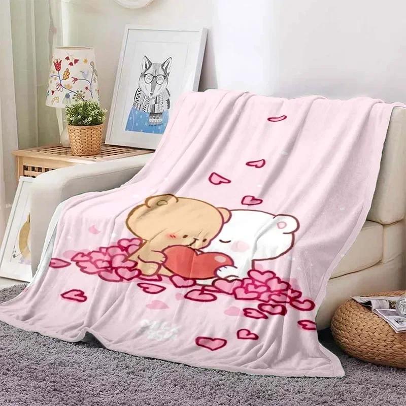 Schattige Bubu en Dudu Serie Deken Cartoon Print Kinderen Warm Flanel Zacht Comfortabel Huis Reizen Deken Bed Deken Verjaardagscadeau