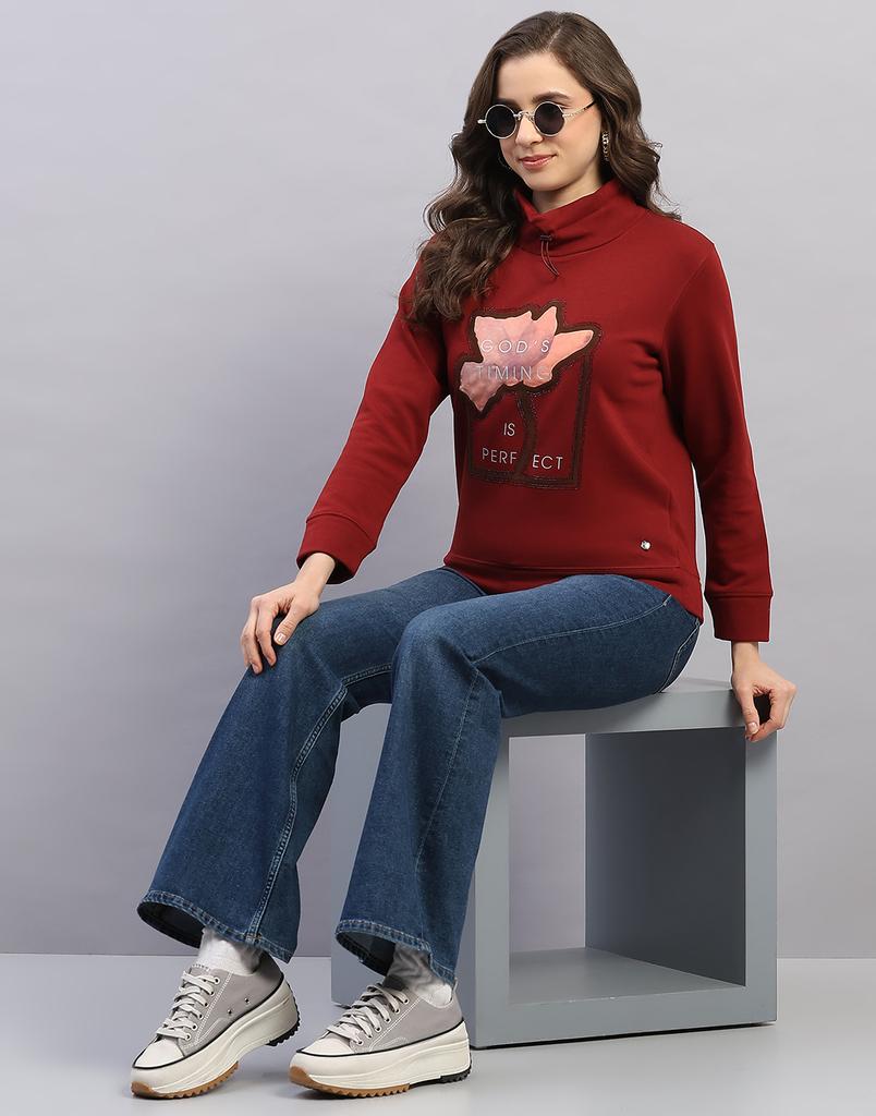 MONTE CARLO Women's High Neck Full Sleeve Sweatshirt