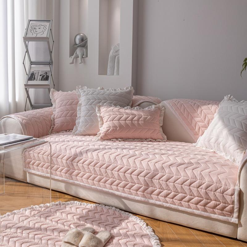 Universal Non-Slip Cushion Simple Modern Sofa Cover Cover Cloth Back Towel Ins Cotton Fabric Sofa Cushion Four Seasons
