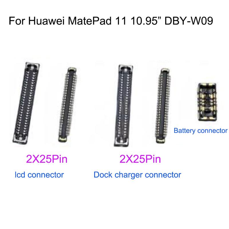 

2PCS For Huawei MatePad 11 LCD display screen Dock charger port Battery FPC connector logic on motherboard mainboard DBY-W09 LCD on cable