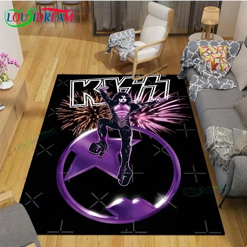 Slavná hudební heavy metalová kapela KK-Kiss Tištěné koberce Obývací pokoj Protiskluzový kobereček Dětské pokojové podložky Podložka na jógu Velký koberec