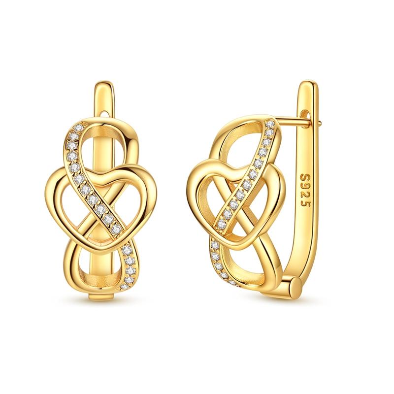 925 Sterling Silver Earrings Eternal Infinite Love Heart Starlight Hoops Earrings for Women Ladies Wedding Jewelry Fashion Gifts