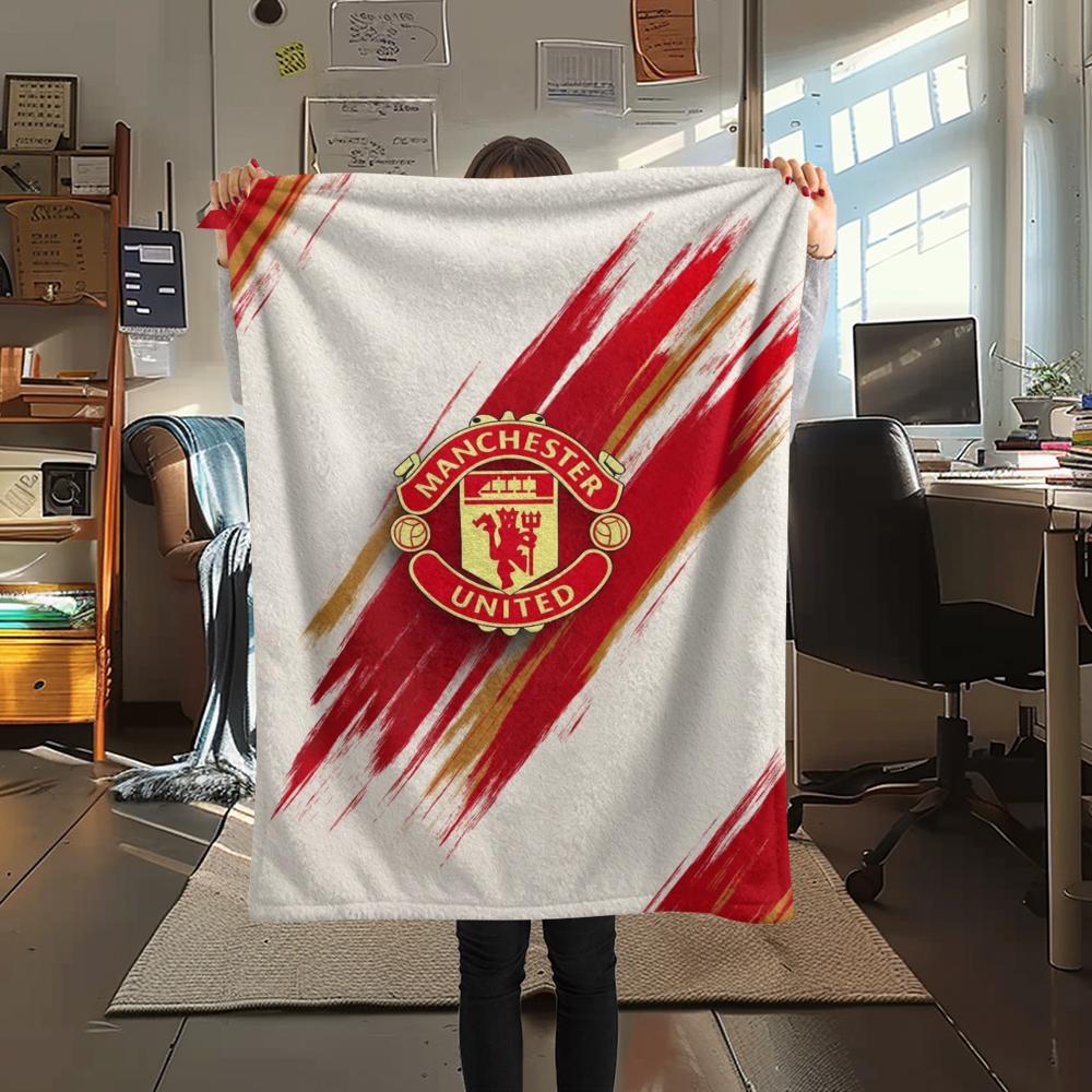 1PC Manchester Unitedaa Print Flannel Blanket, High Quality Comfortable for All Seasons, Home Decor, Warmth and Comfort, Perfect for Christmas Gifts