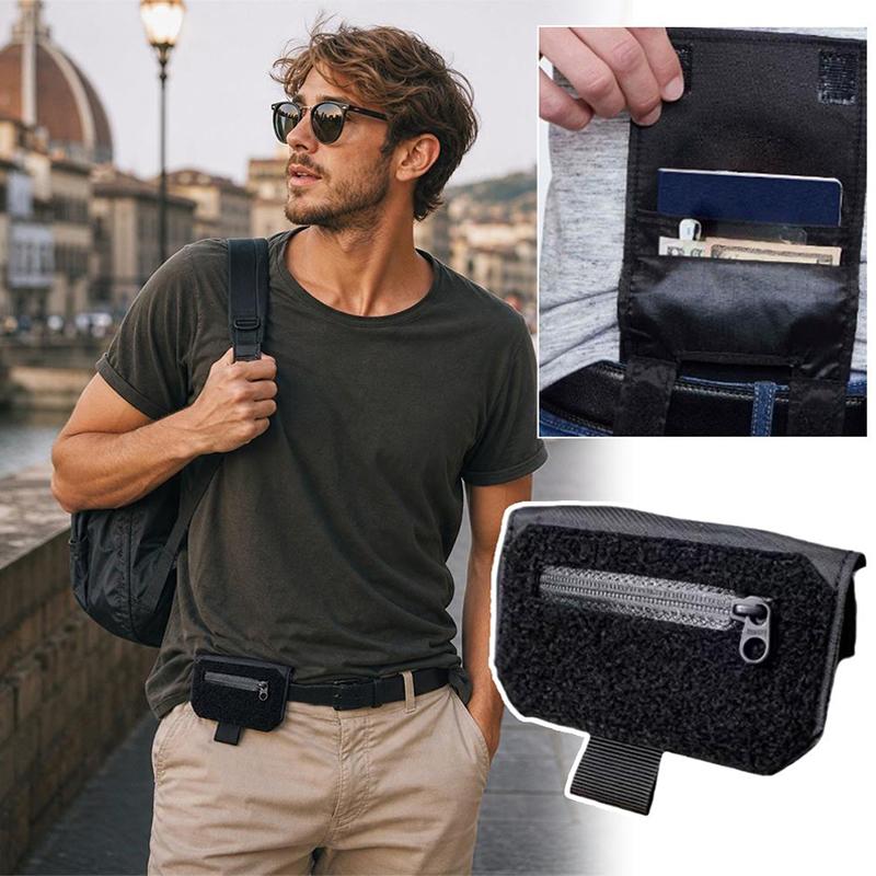 Schlanke EDC Gürtelschlaufe Geldbörse Sichere Versteckte Hüfttasche Reise Reisepass, Bargeld & Kreditkarten Diebstahlsichere Tasche Für Den Täglichen Gebrauch