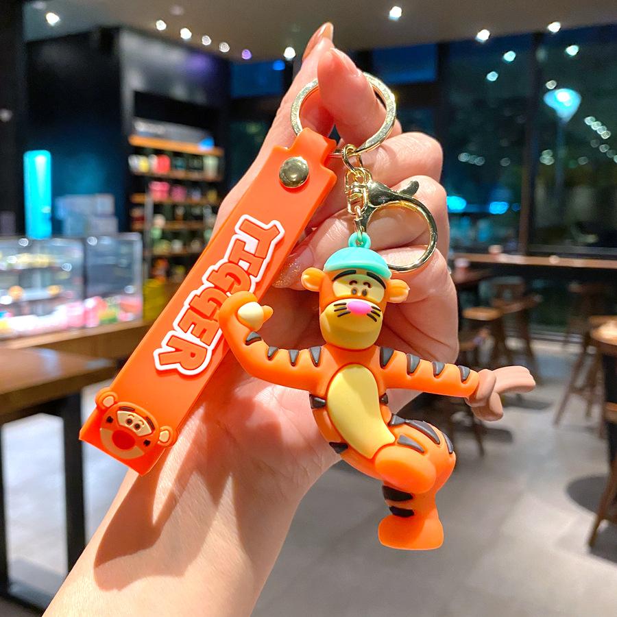 Cartoon Tigger Keychain Pendant Cute Sports Little Tiger Doll Men And Women Bag Pendant Small Gift large