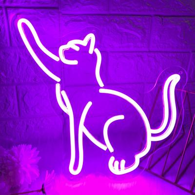 Dimmbares Katzen-Neonschild, LED-Neonlicht, Kunst-Wanddeko, Mädchenzimmer, Spielzimmer, Geburtstagsgeschenk, Weihnachtsgeschenk