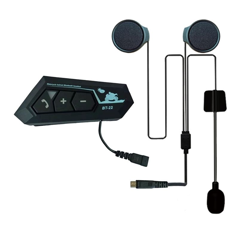 Waterproof Wireless Bluetooth Headset BT22 Motorcycle Helmet Auto-answering Headphones чёрный