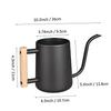 IMEEA Watering Can, 1000ml, Stainless Steel with Wooden Handle, Stylish Gardening Tool, Black