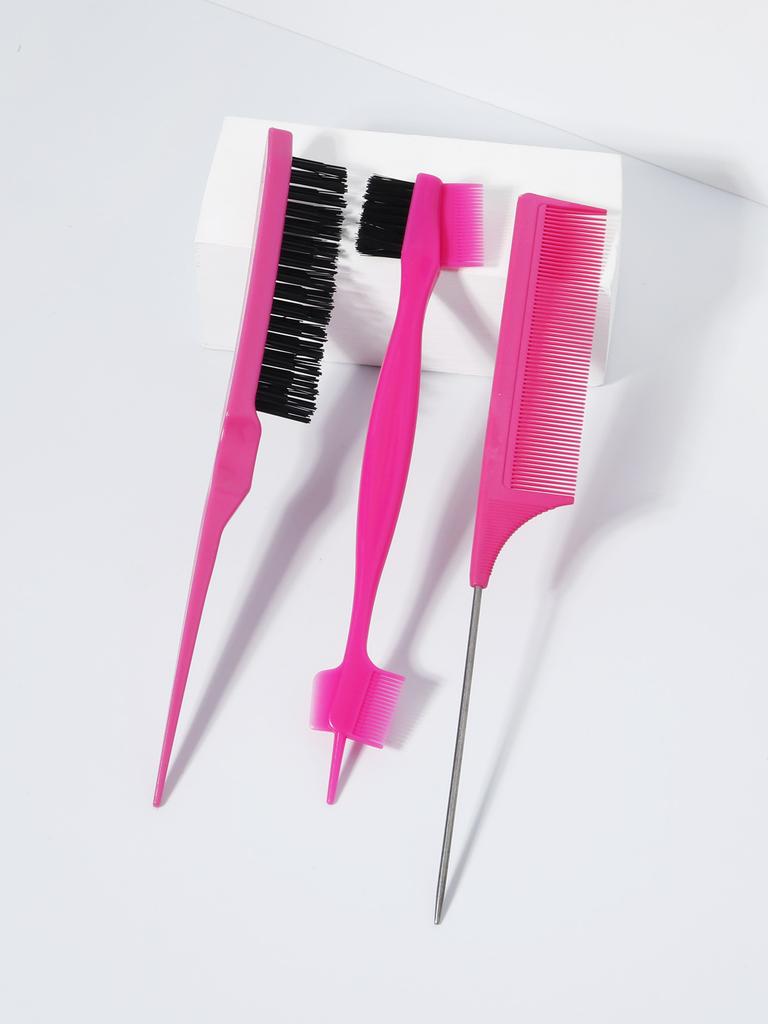 3 pcs Comb Set for Teasing, Edge & Back Brushing Rat Tail Edge Combs for Styling Women's & man Hair
