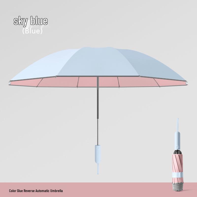 Colorful Auto-Safety Sunscreen Umbrella with Anti-Rebound Feature and Custom Logo Printing